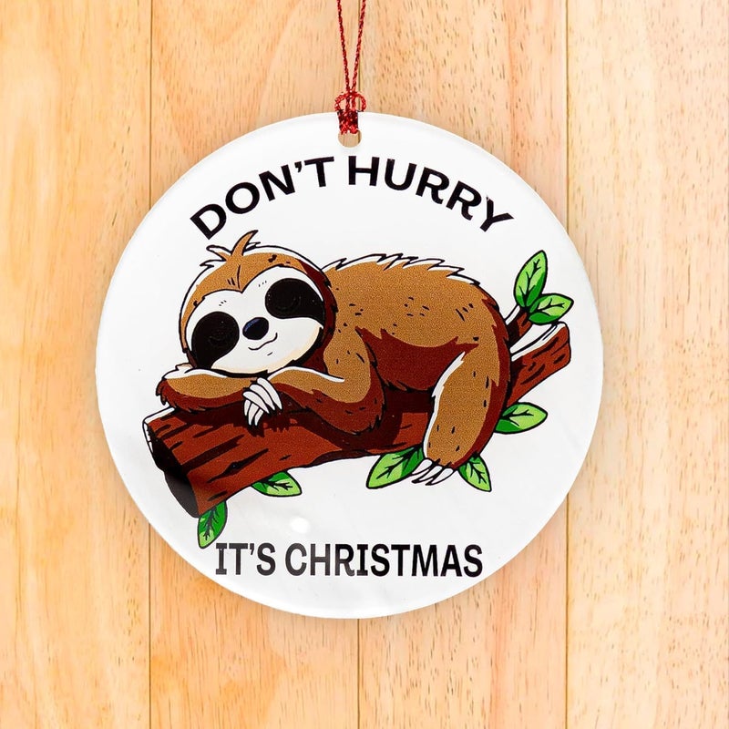 NELXI Sloth Ornament, Sloth Gifts for Women, Christmas Ornament 2025 Funny Lazy Animal Christmas Decoration, Cute Woodland Ornament for Tree, Unique Animal Lovers Gift, Relaxed Holiday Decor Idea - Image 2